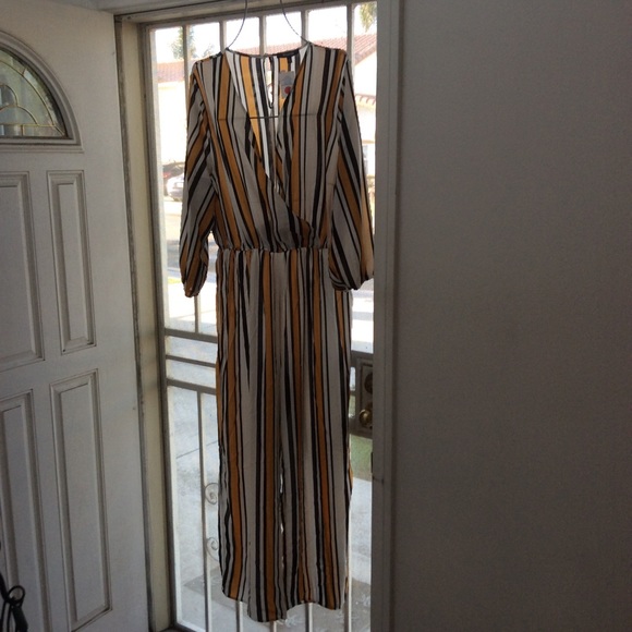 🎆HURRY🎆Cute! Candy Stripe Jumpsuit Cross-Top - Picture 6 of 6